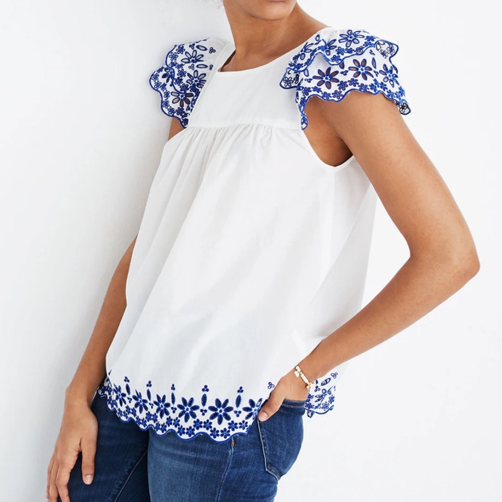 Madewell Embroidered Story Top